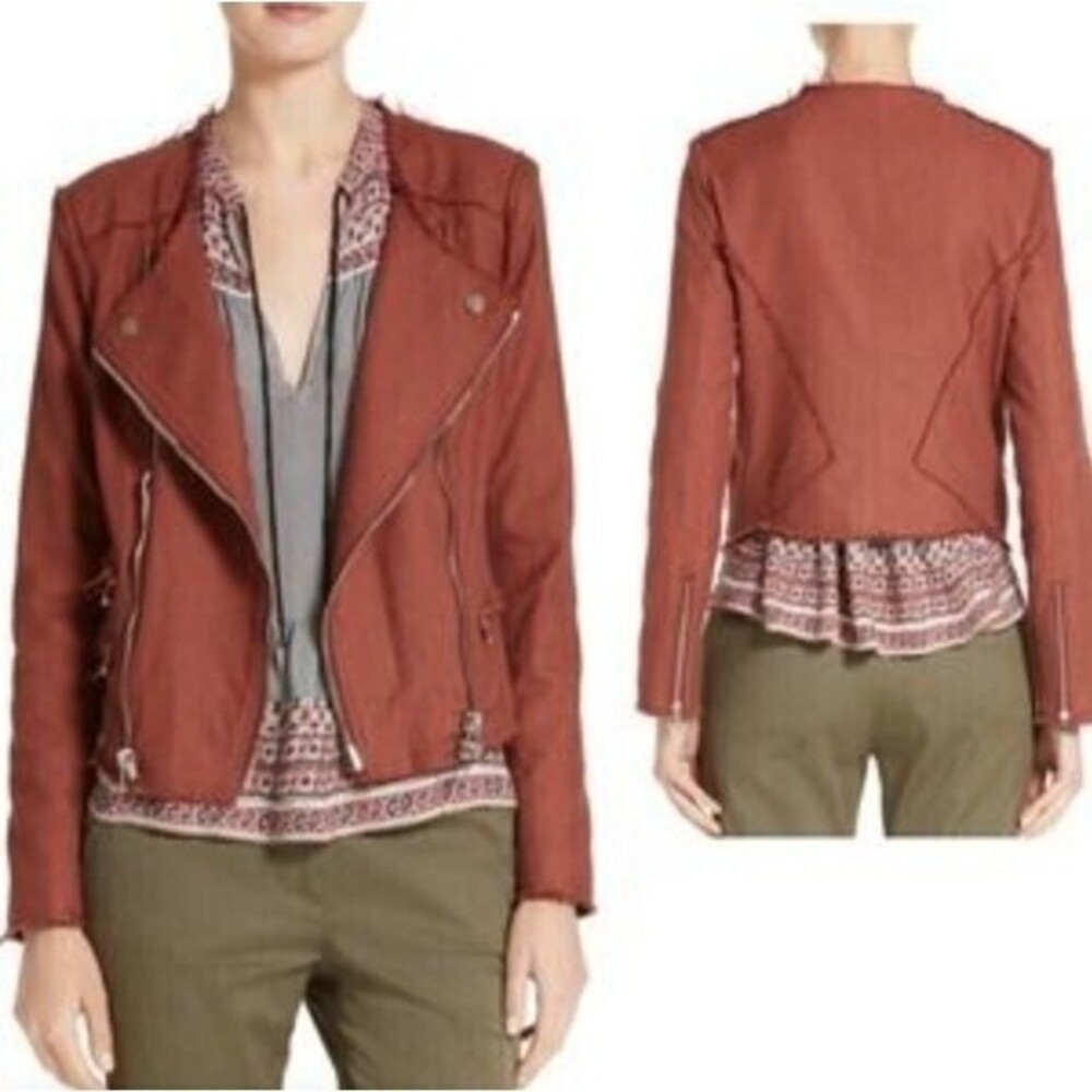 Veronica Beard Stevie fringe moto jacket Size M US 8